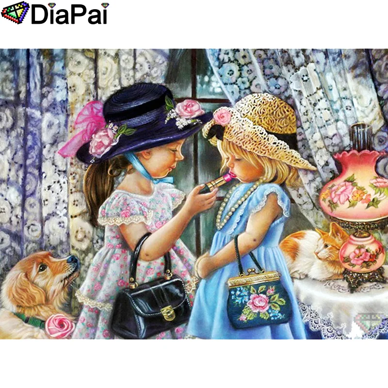

DIAPAI 100% Full Square/Round Drill 5D DIY Diamond Painting "Animal dog cat" Diamond Embroidery Cross Stitch 3D Decor A21084