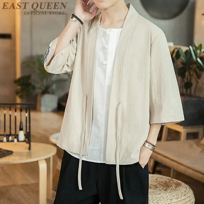 Кимоно Yukata Haori с японским драконом, кардиган, мужской костюм самурая, азиатская одежда, кимоно, куртка, Мужская рубашка Yukata Haori FF2174