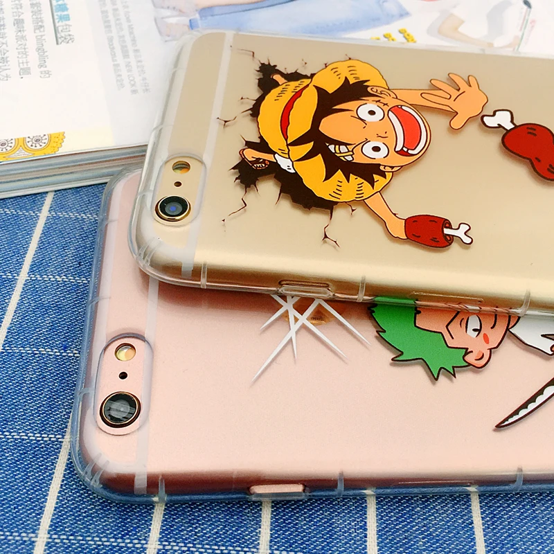 antiknock air bag One Piece Luffy zoro cartoon TPU silicone clear case for iphone X XS max XR 5 5s 5g 6 6s s 7 8 plus cases |