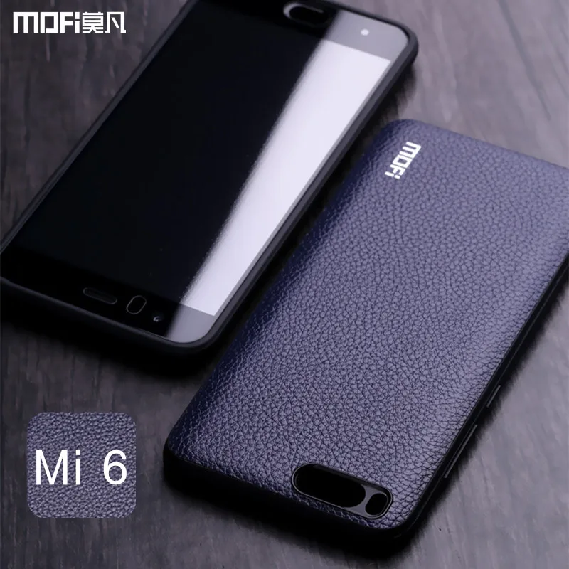 Чехол Mi6 для Xiaomi mi6 чехол MOFi Синий Mi 6 задняя крышка из искусственной кожи мягкий
