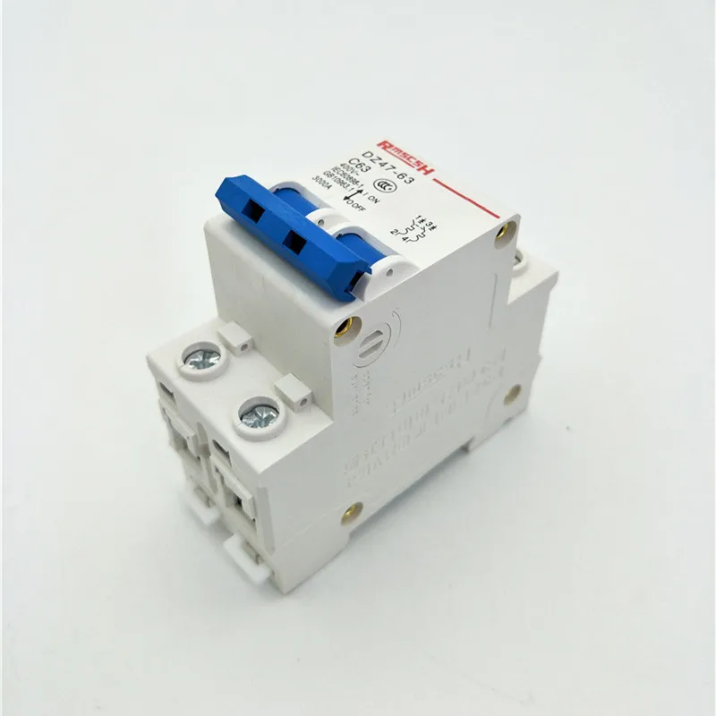DZ47 C63 Mini ВЫКЛЮЧАТЕЛЬ цепи 2 полюса 35 мм DIN рейка бытовая защита от короткого