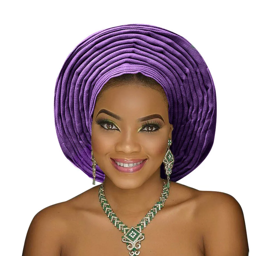 Высокое качество aso oke головной убор Авто геле Африканский тюрбан головная