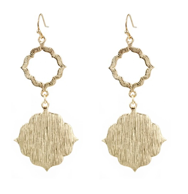 

Hollow Out Mesh Filigree Earrings Brush Plating Dangle Earrings For Women Earrings Fashion Jewelry