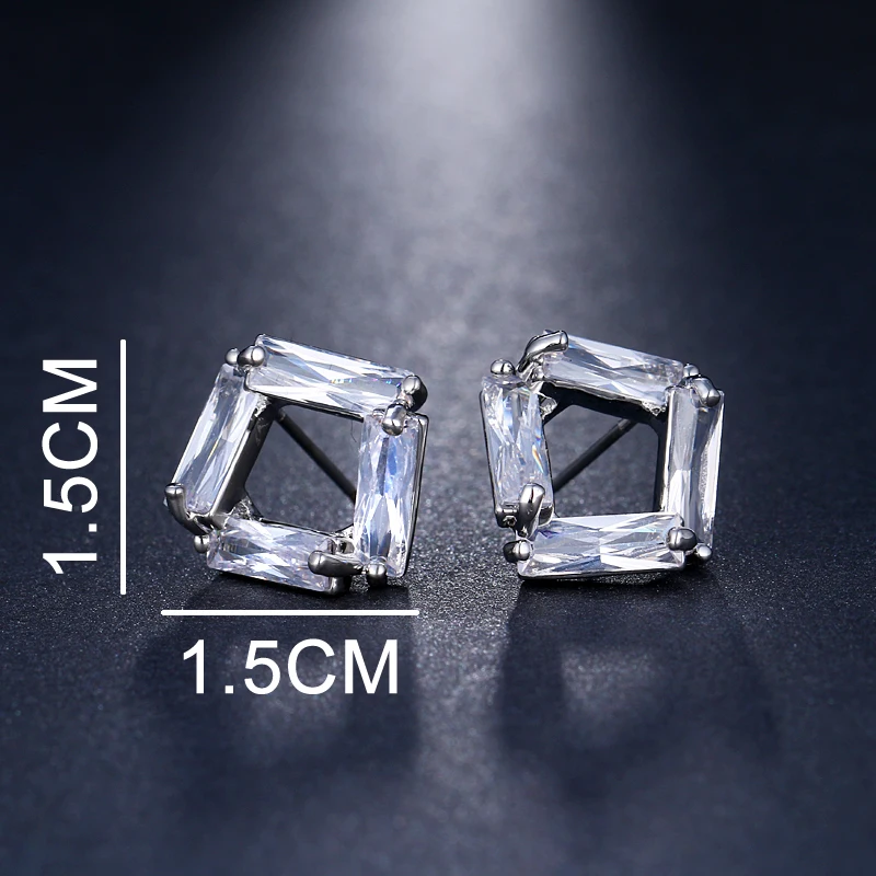 Серьги гвоздики EMMAYA Brincos женские уникальный дизайн милые сережки серебристого