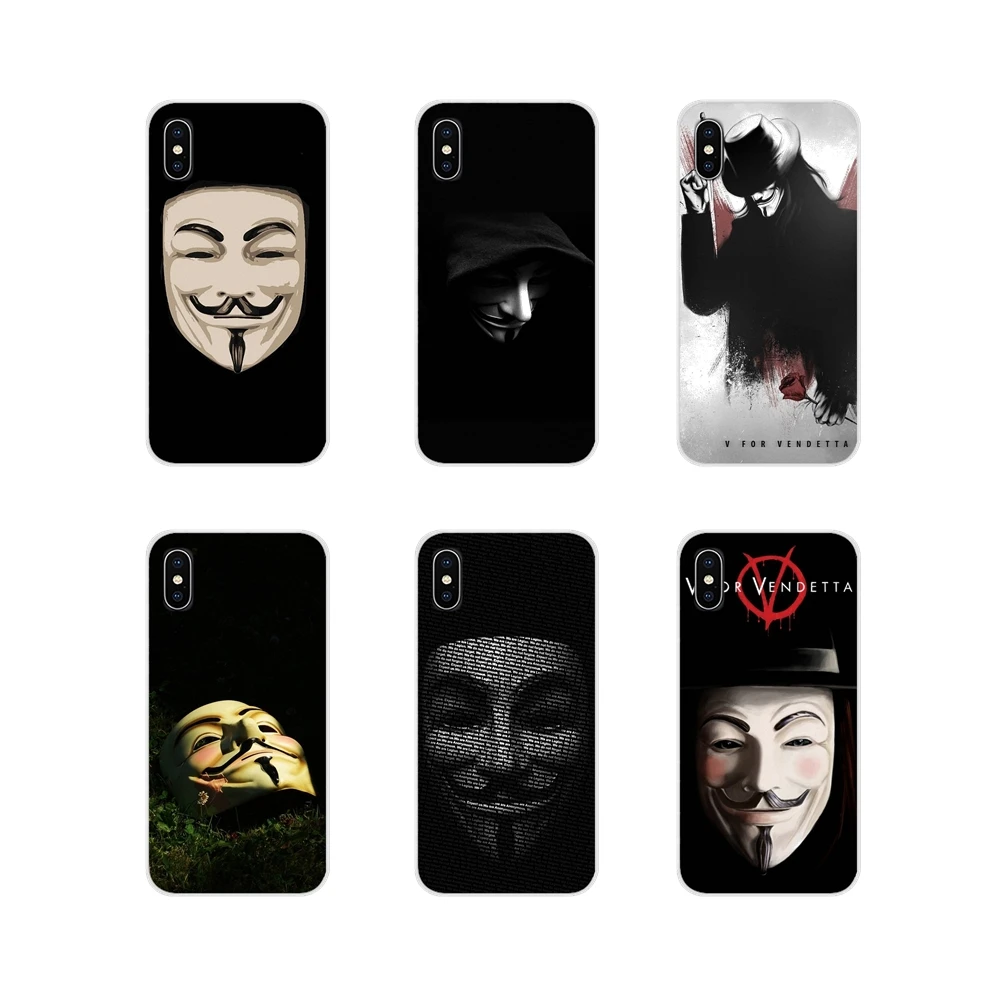 Прозрачный мягкий чехол для Huawei P Smart Mate Honor 7A 7C 8C 8х9 P10 P20 Lite Pro Plus Guy Fawkes Anonymous Mask V For