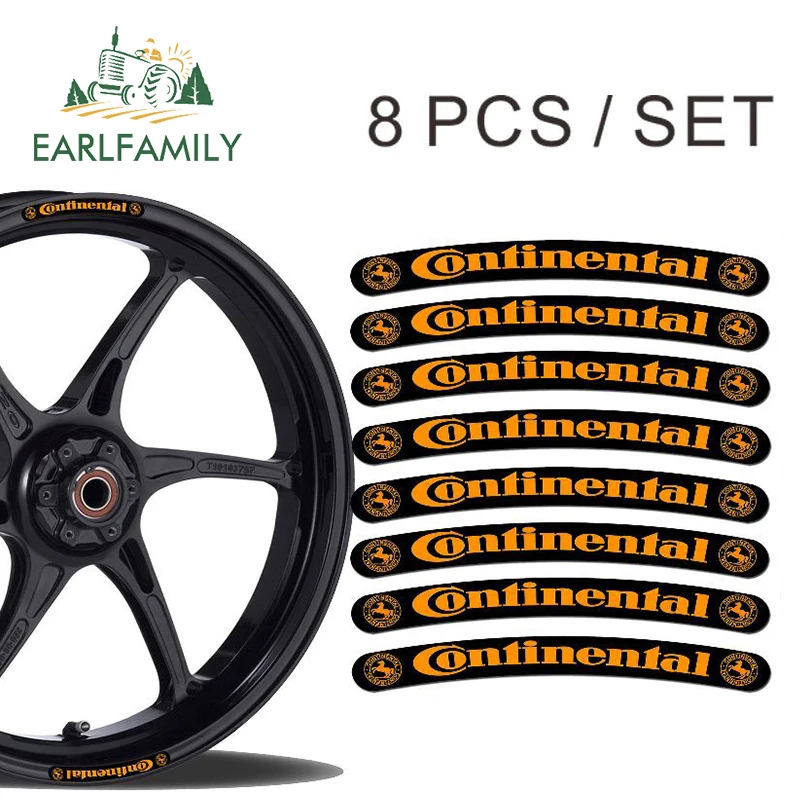 EARLFAMILY 13 см x 1,3 см 8x для Bridgestone обода стикер колеса полосы Набор Автомобиль Мотоцикл Гонки Наклейка плоский клей Наклейка