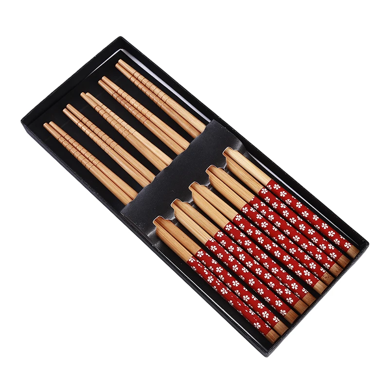 5 Pairs/set Chopsticks Natural Bamboo Chinese Non-Slip Sushi Sticks Chop Hot Sale Gift Kitchen Tableware Tools | Дом и сад