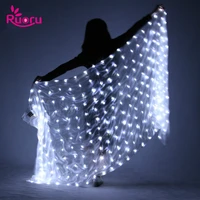 ruoru belly dance led silk veil light up belly dance stage performance props 100 silk belly dancing accessories white rainbow