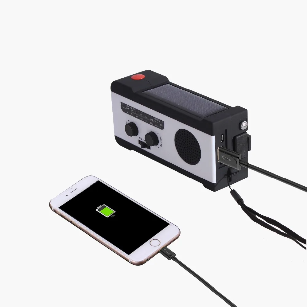 Портативное солнечное радио AM/FM ручной кривошипный радиогенератор на солнечной