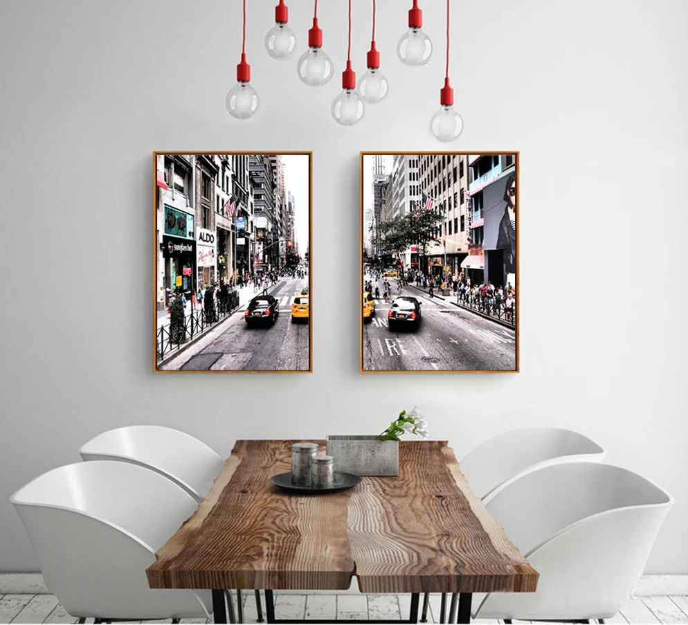2 шт Нью-Йорк Современная винтажная домашняя декоративная картина на стене