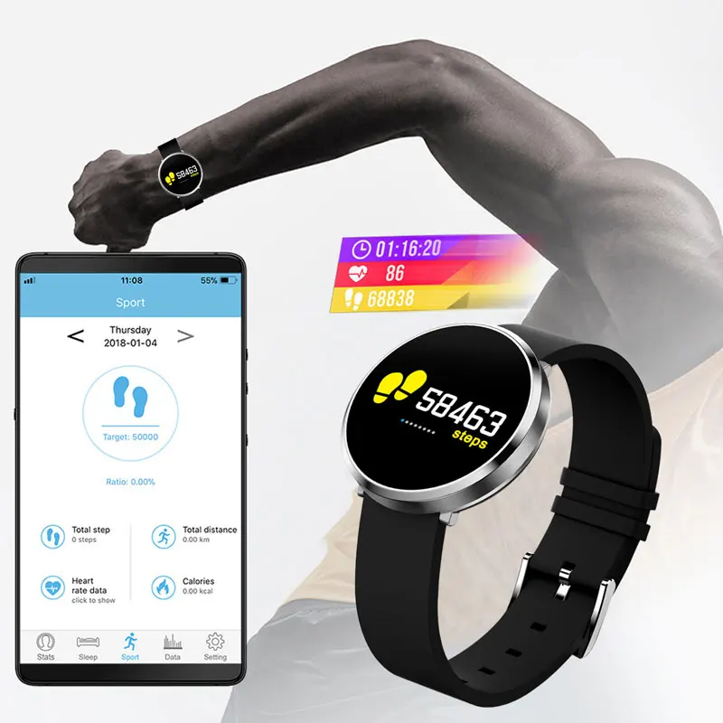 Смарт часы с Bluetooth Android IOS умные телефонные звонки напоминания калорий пульсометр
