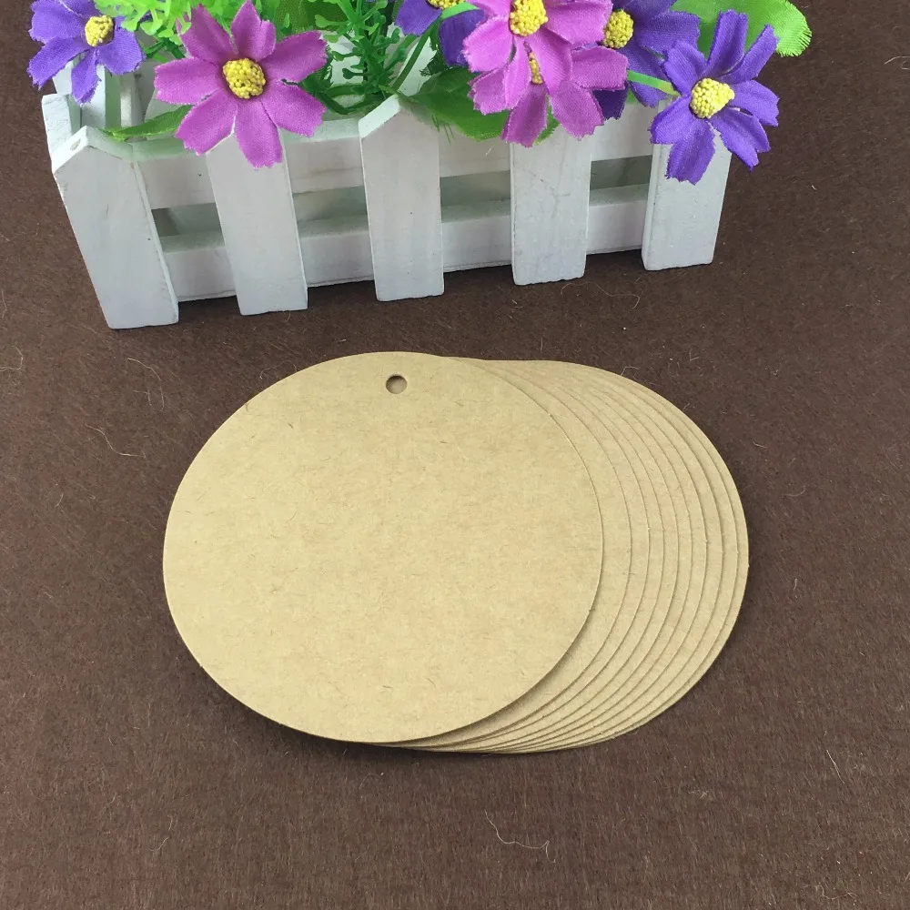 400 шт./лот коричневые крафт-бумажные бирки сделай сам круглая пищевая этикетка