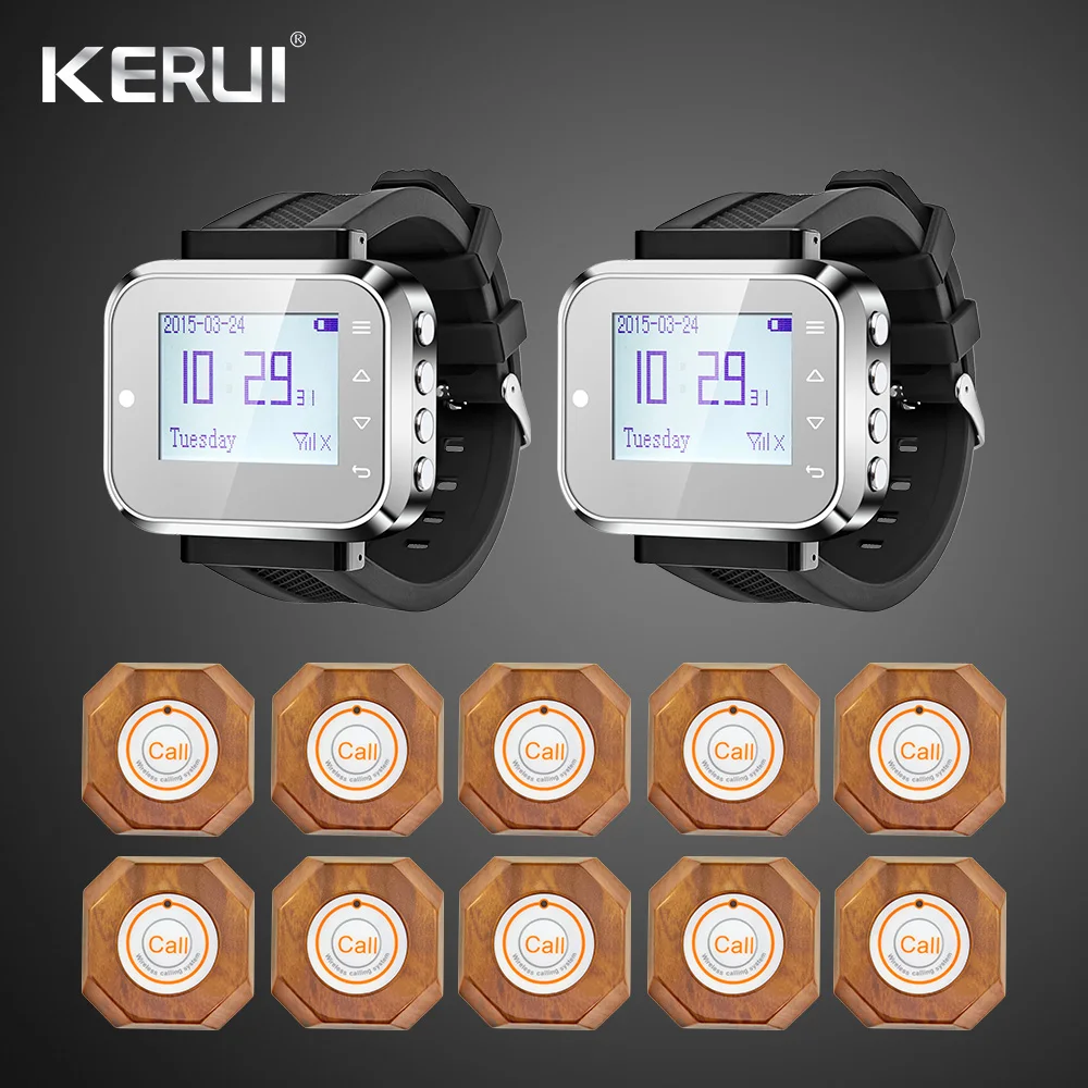 KERUI KR C166 Модная белая черная Беспроводная система вызова пейджера официанта часы