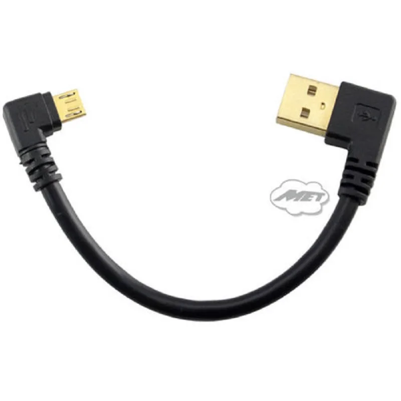 DANSPEED 15 см золотая пластина USB 2,0 A папа левый угол к микро Мужской правый угол позолоченный короткий кабель Кабель-адаптер для передачи данных