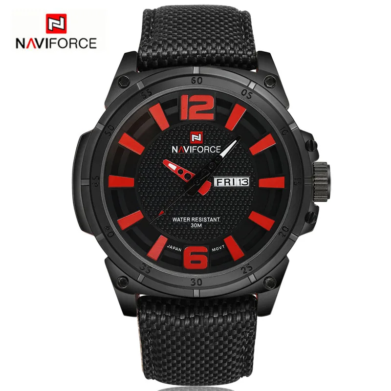 Часы наручные NAVIFORCE Мужские кварцевые модные повседневные в стиле милитари с