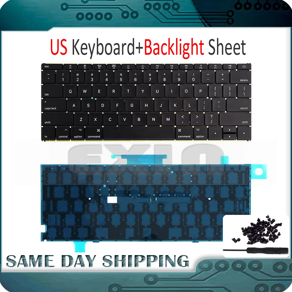 2016 2017 год новый A1534 США клавиатура с подсветкой + винты для Macbook 12 &quotA1534 английская