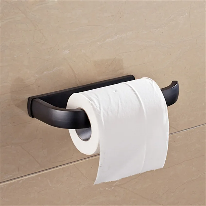 Paper Holder LIUYUE аксессуары для ванной, наборы из меди, темно-бронзовые Вешалки для полотенец, рулонные бумажные крючки, мыльницы, наборы из 3 предметов, аксессуары для ванной комнаты - Цвет: Paper Holder