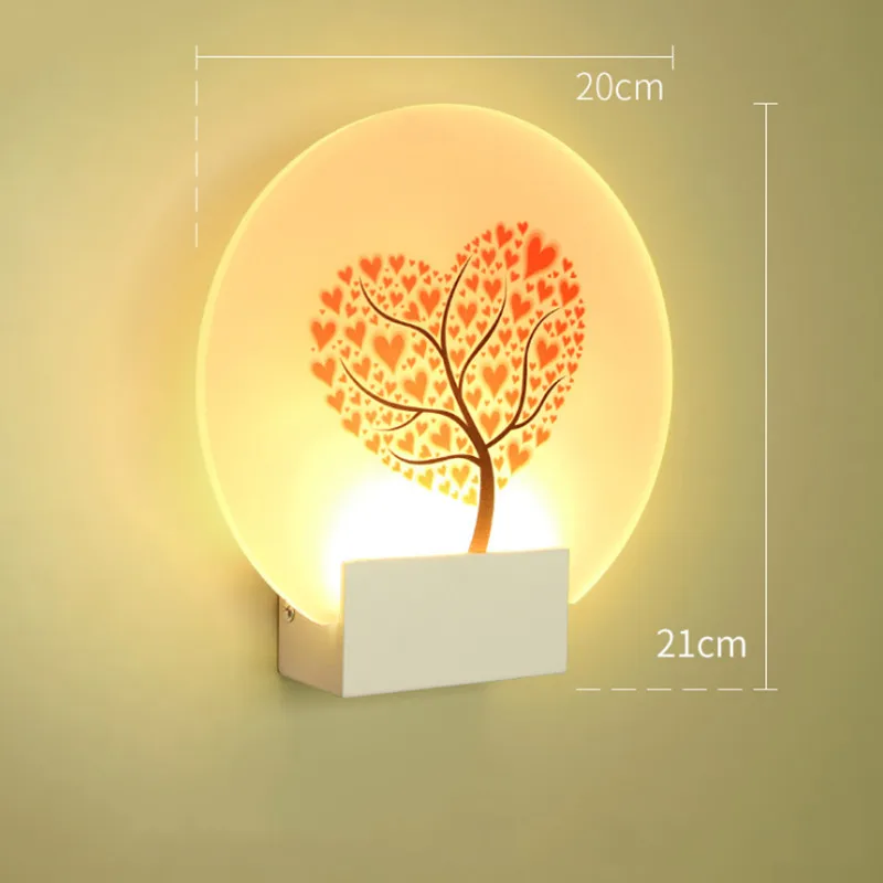 

LED Wall Lamp Acrylic Plant Mural Sconce Light Indoor Decoration Wall Light for Bedroom Bedside Stairs Foyer Living Room Aisle