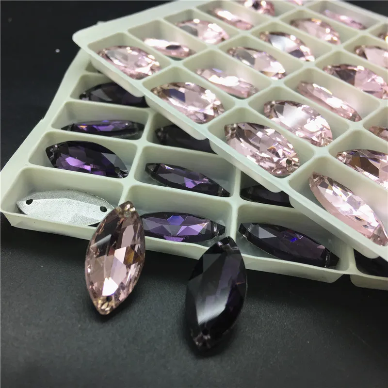 TopStone 9x18 мм с острым задним конским глазом пришитые Стразы розовым аметистом