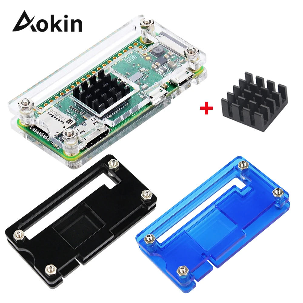 Бесплатная доставка Новый Raspberry Pi Zero W акриловый чехол + радиатор для RPI Box также