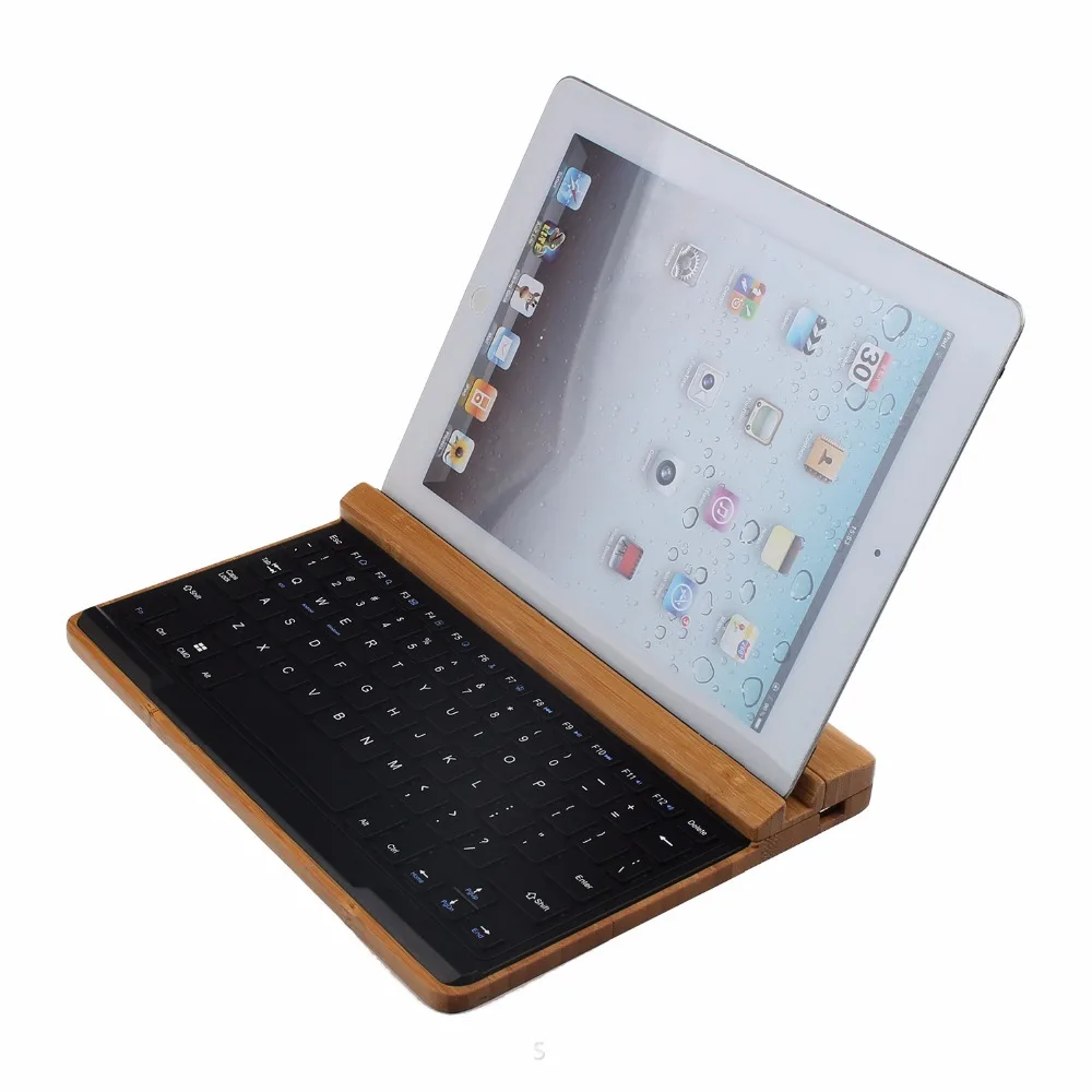 Модная бамбуковая клавиатура Bluetooth для 9 7 Ipad air планшетный ПК 5 4 3 2 | Компьютеры и