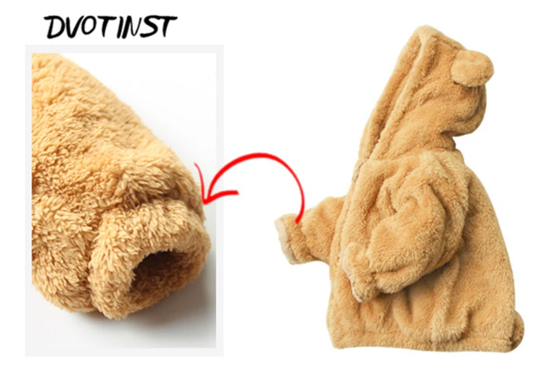 Dvotinst Baby Boys Girls Clothes Winter Plush Cute Bear Coat Jacket+Shorts Set Outfit Infant Toddler Costume Clothing Playsuit | Детская