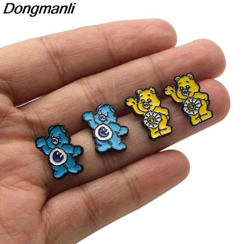 P3364 Dongmanli Care Bears стальной пирсинг для уха шпилька Дети Стильные серьги для женщин эмалированные серьги вечерние Ювелирные изделия Подарки для девочек