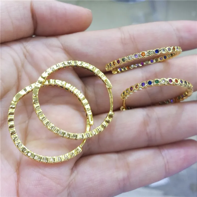 Лидер продаж 5 парт/Лот красивые радужные большие петли женские серьги ювелирные