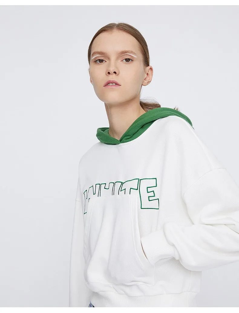 Toyouth New Autumn White Sweatshirts for Women Long Sleeve Ulzzang Hoodies Letters Printed Casual Pullover Harajuku Tops Moletom