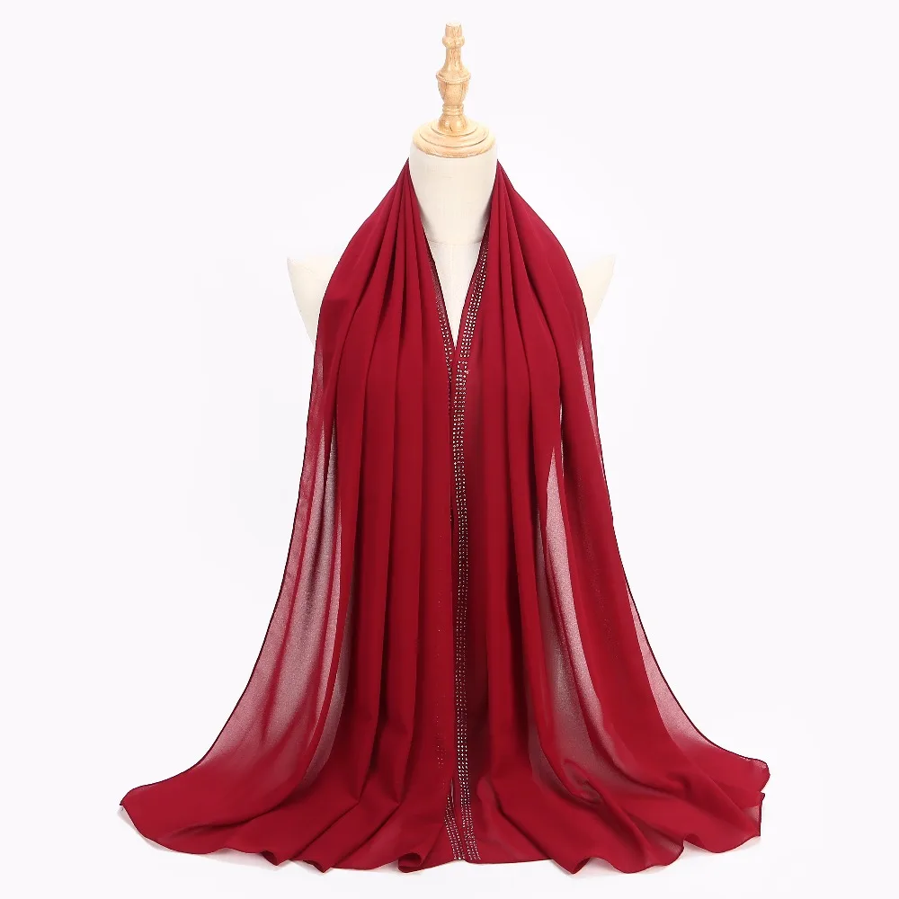 Женский простой пузырь шифон шарф обёрточная бумага блестящие чашки цепь с