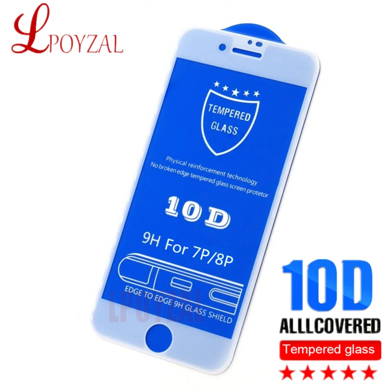 LPOYZAL 10D полное покрытие закаленное стекло для iphone X XS Max XR 9H Защитное стекло для iphone 6 6S 7 8 Plus Защитная пленка для экрана