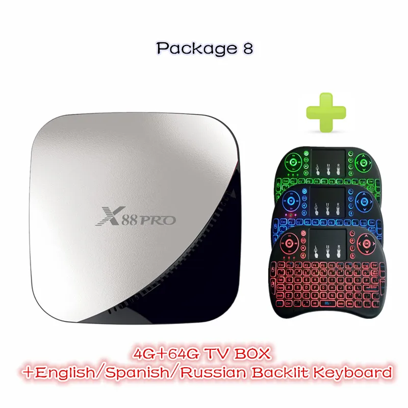 Grey 4G 64G Backlit Смарт-ТВ-приставка HAAYOT X88 PRO, Android 9,0, 4 Гб ОЗУ, 64 Гб ПЗУ, четырехъядерный процессор Rockchip RK3318, 4 K, USB3.0, H.265, Google Play, ip-тв приставка - Цвет: Grey 4G 64G Backlit