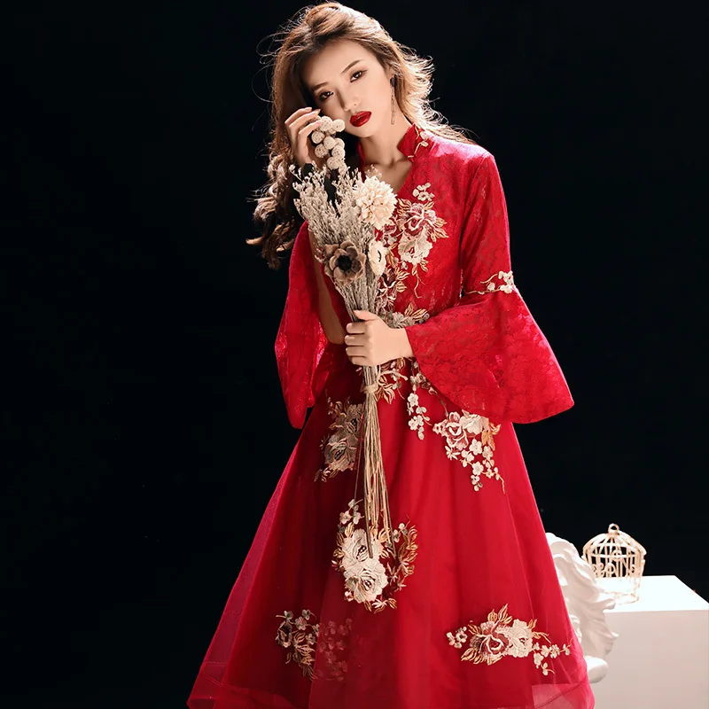 Женское винтажное вечернее платье Cheongsam с вышивкой в китайском восточном стиле