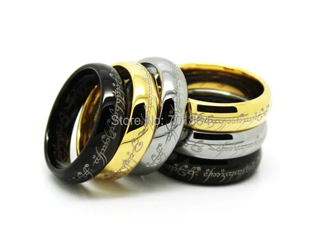 

US Size 5 to13 The Tungsten Carbide One Ring of Power Width 6mm Gold / Silver Color / Black Fashion Movie Jewelry