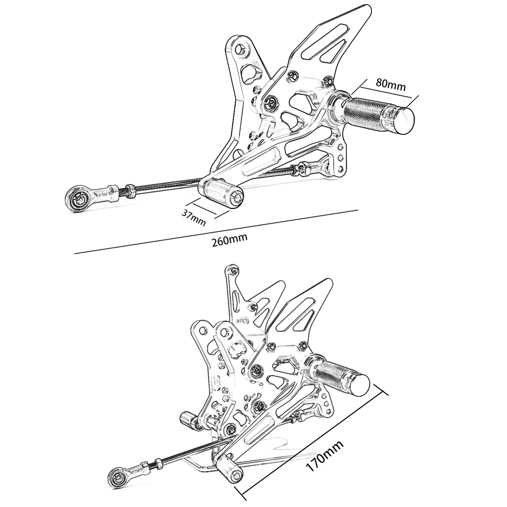 CNC Алюминиевый Регулируемый мотоцикл Rearset задний Набор Подножки педаль Подножка для Suzuki SV650 SV650S SV650X