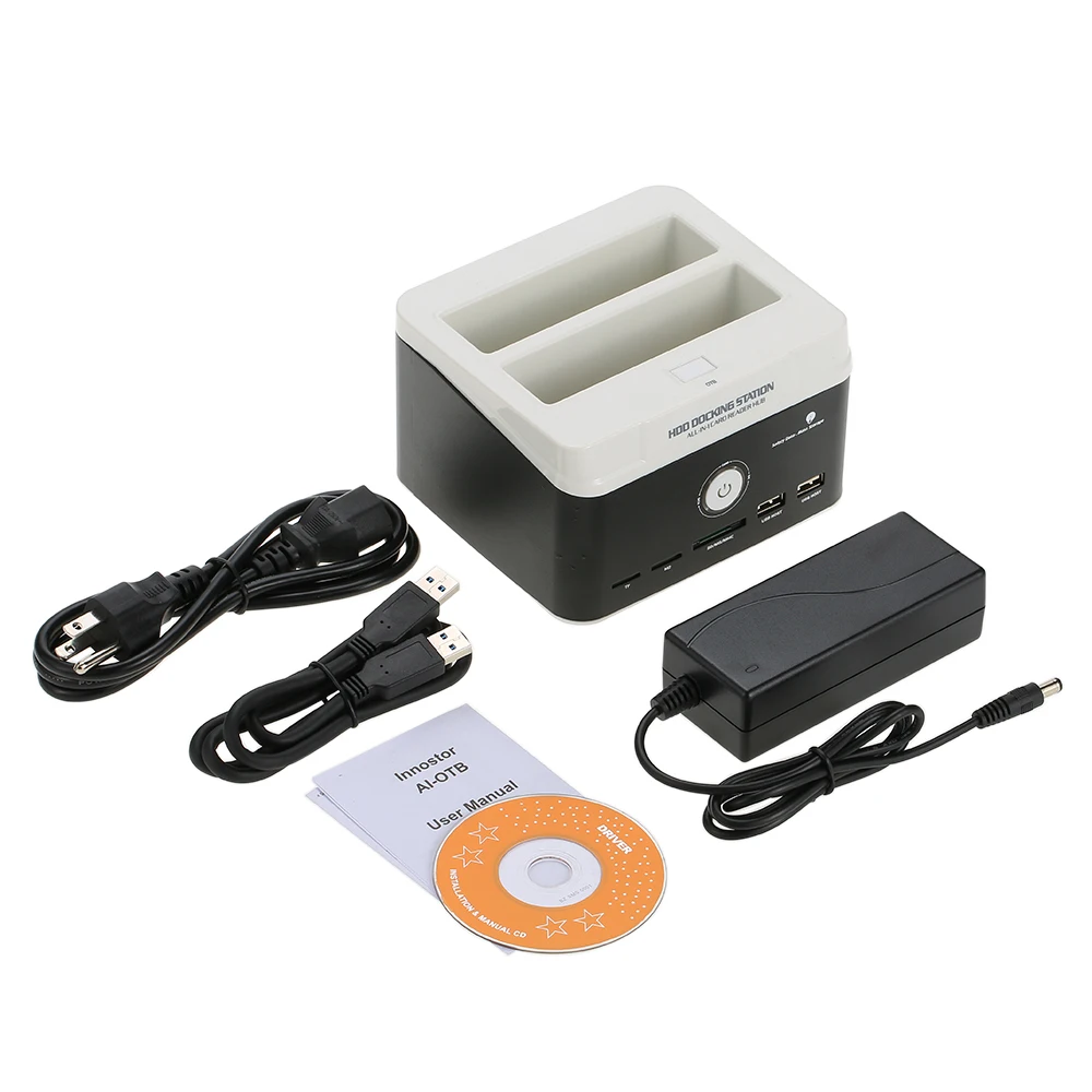 2," /3,5" USB 2,0 на SATA IDE Внешний жесткий диск Док-станция кардридер USB 2,0 концентратор с OTB One Touch резервного копирования