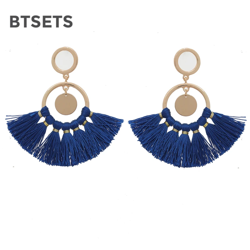 Богемные серьги с бахромой свадебные оранжевые Висячие для женщин массивные в