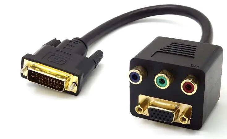 30 см DVI I в VGA + RCA 24 5 папа 3 * RGB AV Соединение женский сплиттер конвертер Кабель| |