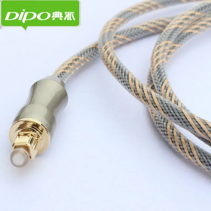 DIPO Цифровой оптический аудио кабель Toslink ТВ SPDIF выход к акустике золотой разъем 1 м