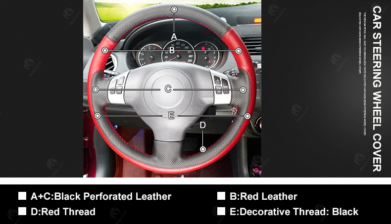 MEWANT черный, красный кожаный руль автомобиля крышка для Suzuki SX4 Alto старый Swift аксессуары интерьера Запчасти