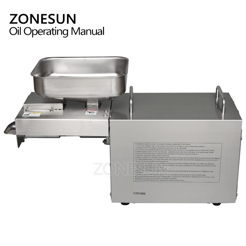 ZONESUN 1500 Вт автоматическая машина для извлечения мазута из нержавеющей стали