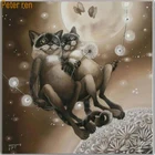 Набор для алмазной вышивки Питер Рен, 5D круглые мозаичные картины по номерам Кот любви, сделай сам
