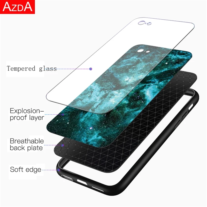 Звездное небо закаленное Стекло чехол для samsung Galaxy A30 A40 A50 A70 M10 M20 J4 J6 J5 J7 S8 S9 S10 плюс A6 A7 A8 A9 крышка