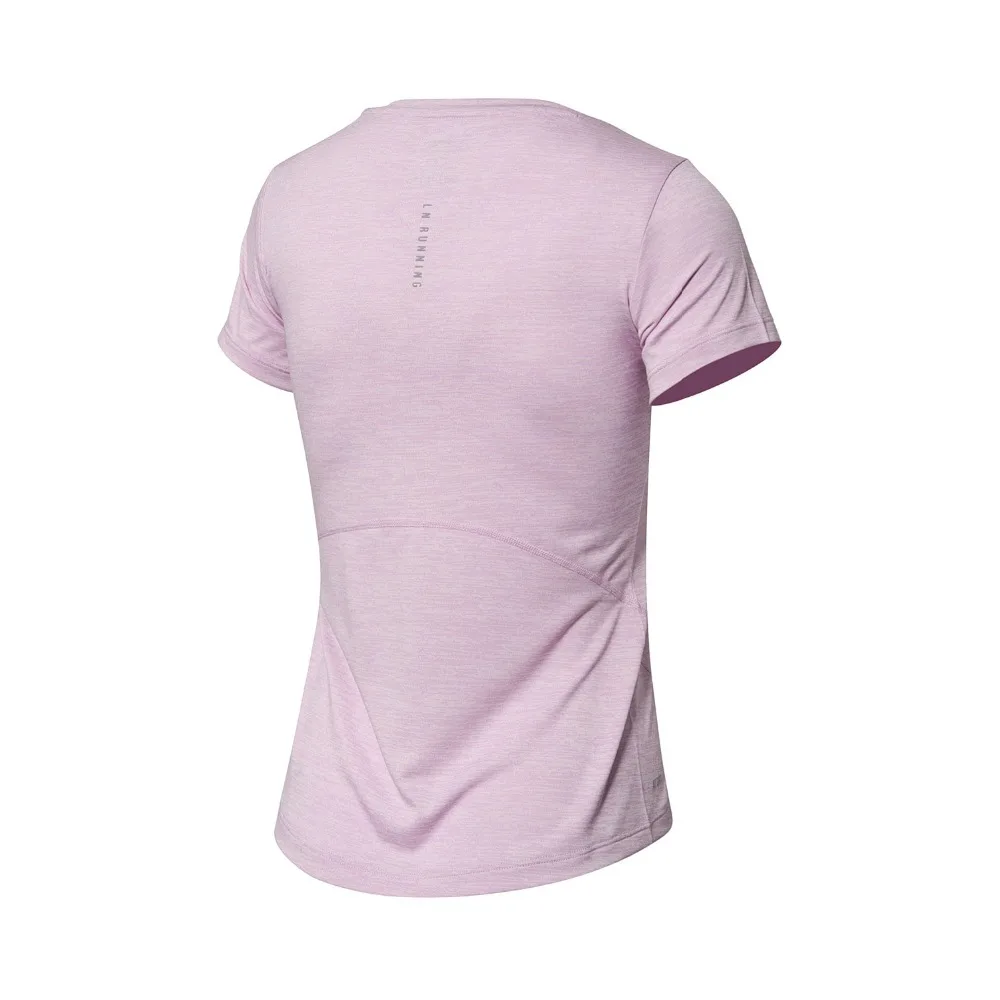 (Распродажа) Li Ning Женская футболка для бега облегающая полиэстер на сухой дышащей