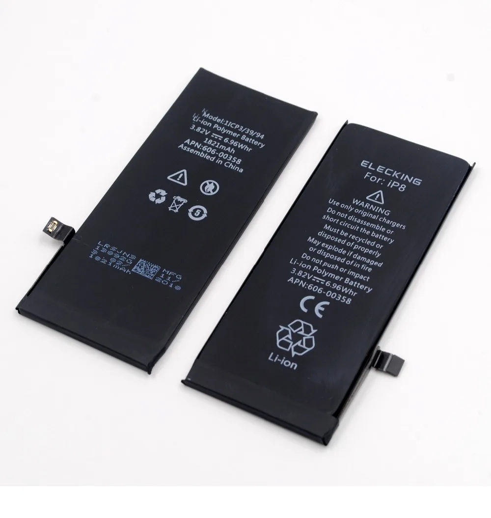 Оригинальная литий-ионная батарея ELECKING 1821 mAh для iPhone 8 Bateria 3 82 V внутренняя Замена