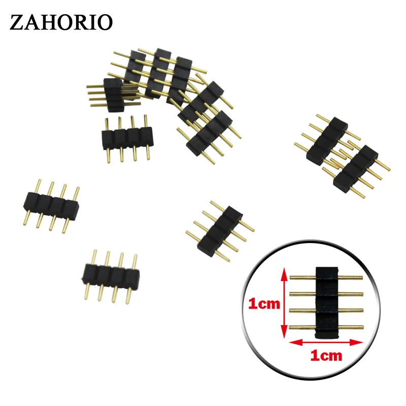 20 шт./лот 4pin RGB Разъем 4 pin игла мужской тип двойной для 3528 5050 цветных (RGB)