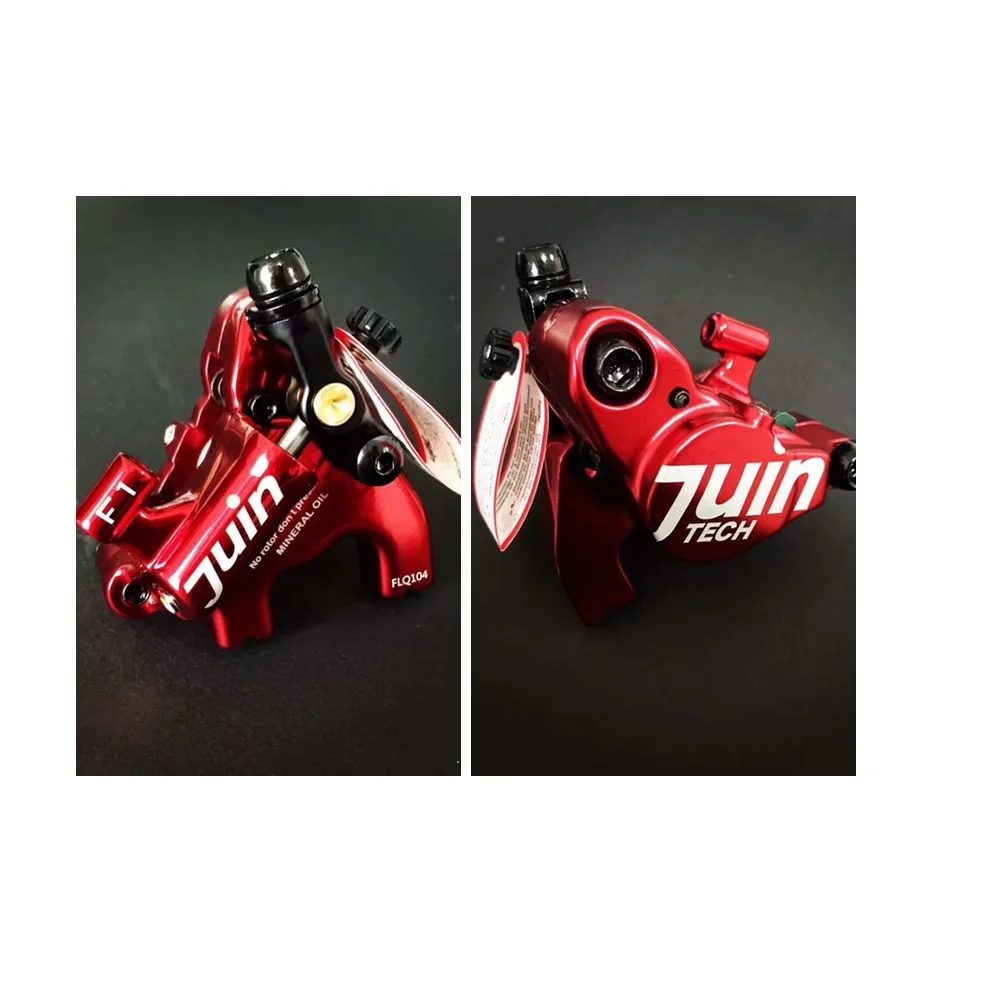 Red Color Juin Tech F1 плоское крепление тяговое усилие гидравлические дисковые тормоза тормозной суппорт дорожный CX гравий 160 мм двойной боковой срабатывания тормоза Велокросс велосипед - Цвет: Red Color