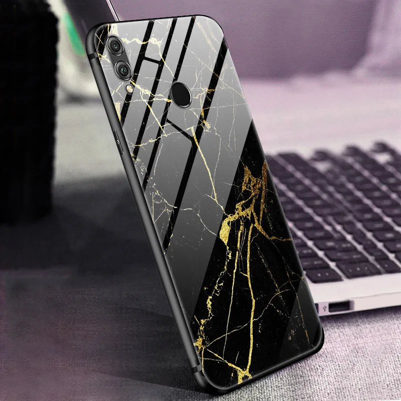 Чехол из закаленного стекла для huawei Honor 8X, чехол из жесткого поликарбоната, задняя крышка для телефона huawei Honor 8X, чехол, 8 X Honor8X, силиконовый бампер