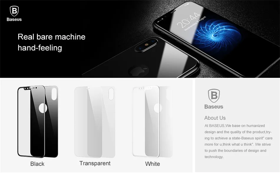 Baseus переднее заднее закаленное стекло для iPhone X 10 Защитная пленка для всего тела защитная пленка, стекло для iPhone X