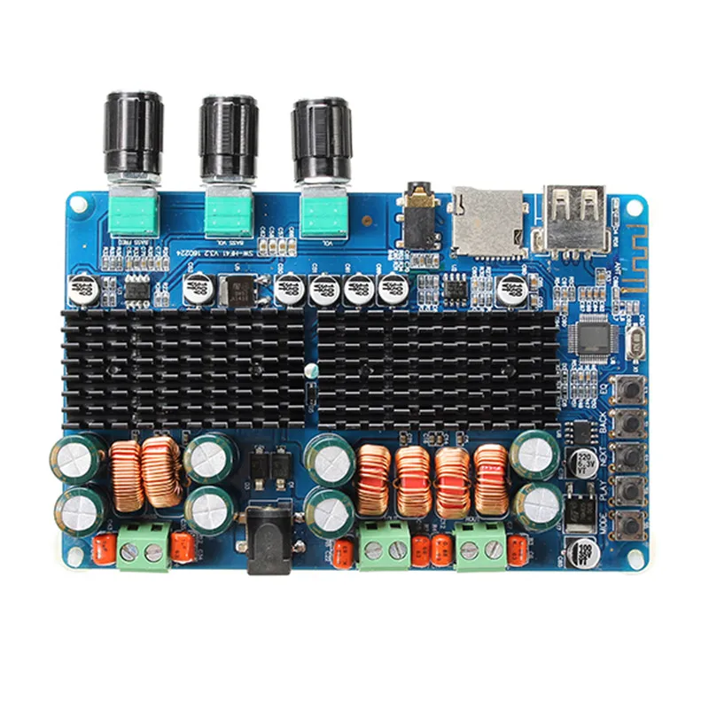 LEORY SW HF41 TPA3116 CH2.1 цифровой усилитель плата беспроводной bluetooth USB TF Аудио чип стерео